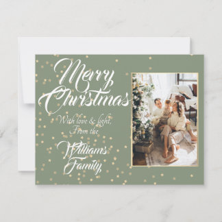 Julstjärnkonfektbild i guld julkort