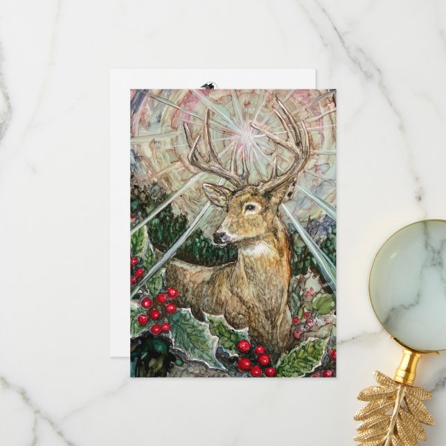 Julstjärnkort Tack Kort (Fram/Back In Situ)