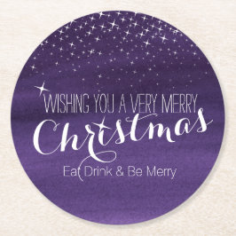 Julstjärnnatten himlar party pappra underlägg papper rund