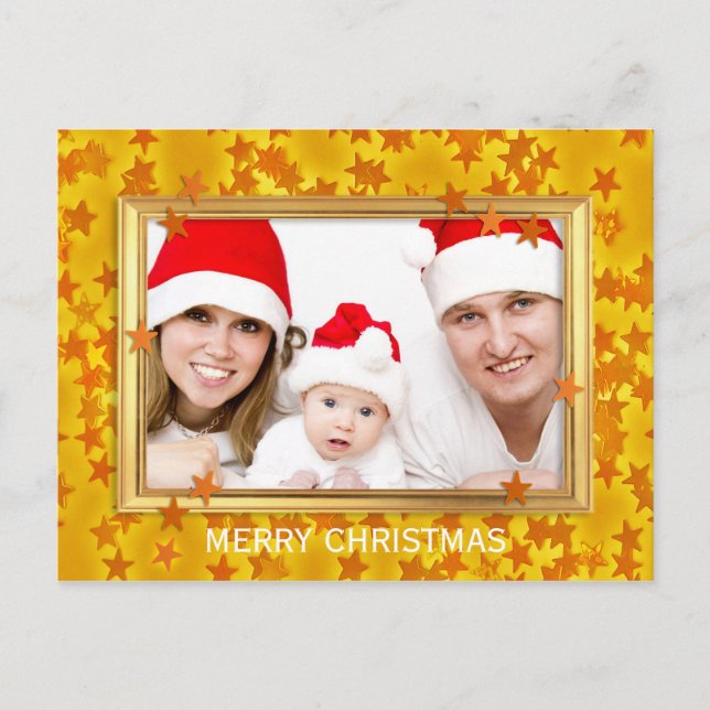 Julstjärnor Foto Ram + ditt foto & text Helg Vykort (Framsida)