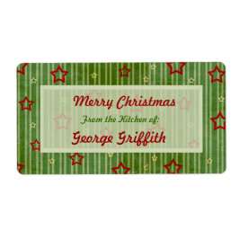 Julstjärnor från köket av etiketter. fraktsedel