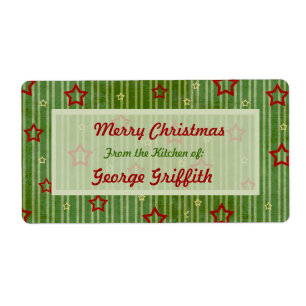 Julstjärnor från köket av etiketter. fraktsedel