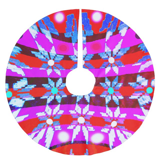 Julstjärnor Julgransmatta Borstad Polyester (Framsidan)