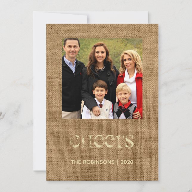 Julstjärnor Linne Familjefoto Julkort (Framsida)