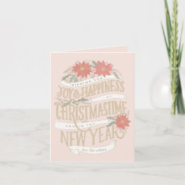 Julstjärnor och banderoller helgkort