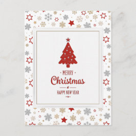 Julstjärnor och Snöflingor Mönster Helg Vykort