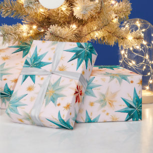 Julstjärnor Ornament Grönten Guld jul Presentpapper