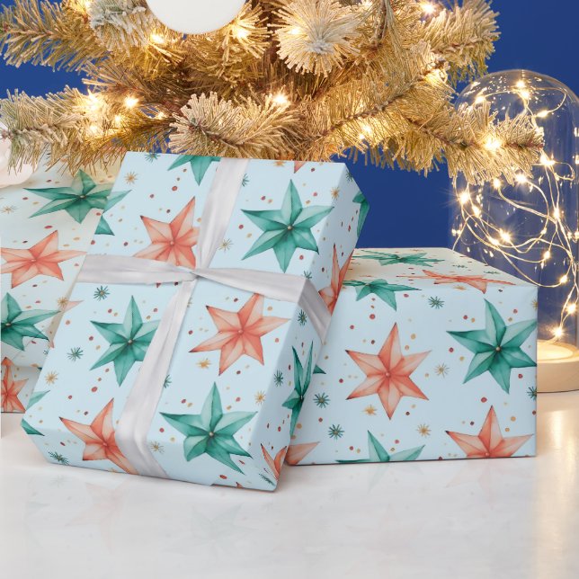 Julstjärnor Ornament Modern jul Presentpapper (Helgdagar)