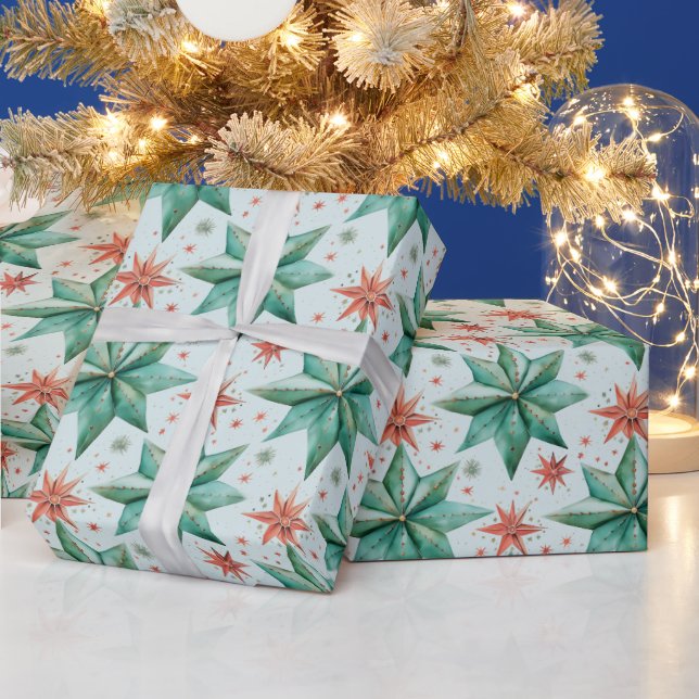 Julstjärnor Ornament Modern jul Presentpapper (Helgdagar)