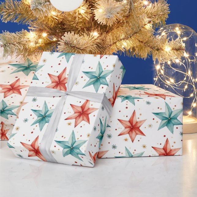 Julstjärnor Ornament Modern jul Presentpapper (Helgdagar)