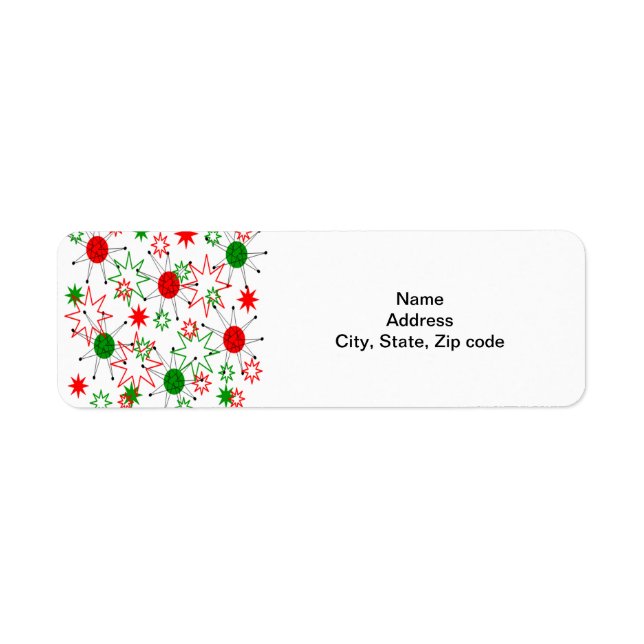 Julstjärnor Returadress Etikett (Framsidan)