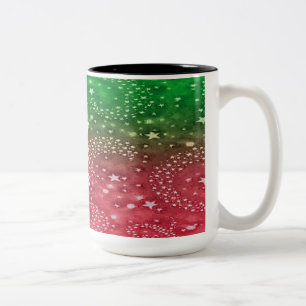 Julstjärnor, röd och Grönt, kaffe, Mugg