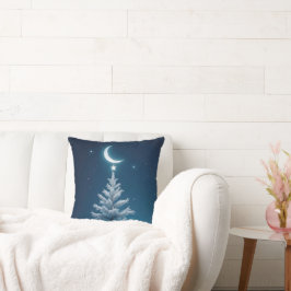Julstjärnor som vandrar från ett Crescent Måne Kudde