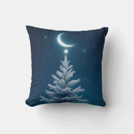 Julstjärnor som vandrar från ett Crescent Måne Kudde