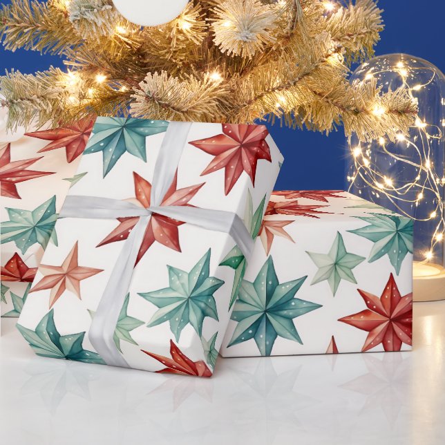 Julstjärnprydnader Moderna juldekorationer Presentpapper (Helgdagar)
