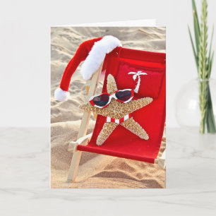 Julstjärtfiskar i Bikini och Sunglass Helgkort