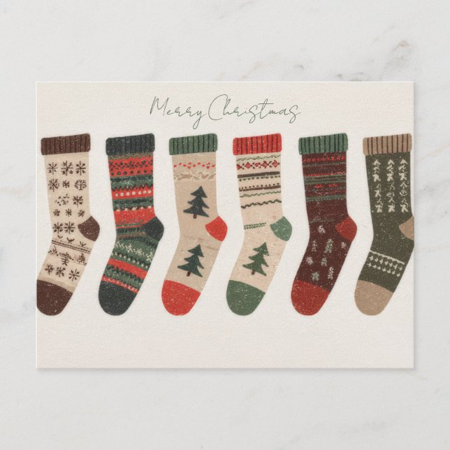 Julstockings Postkort Vykort (Framsida)