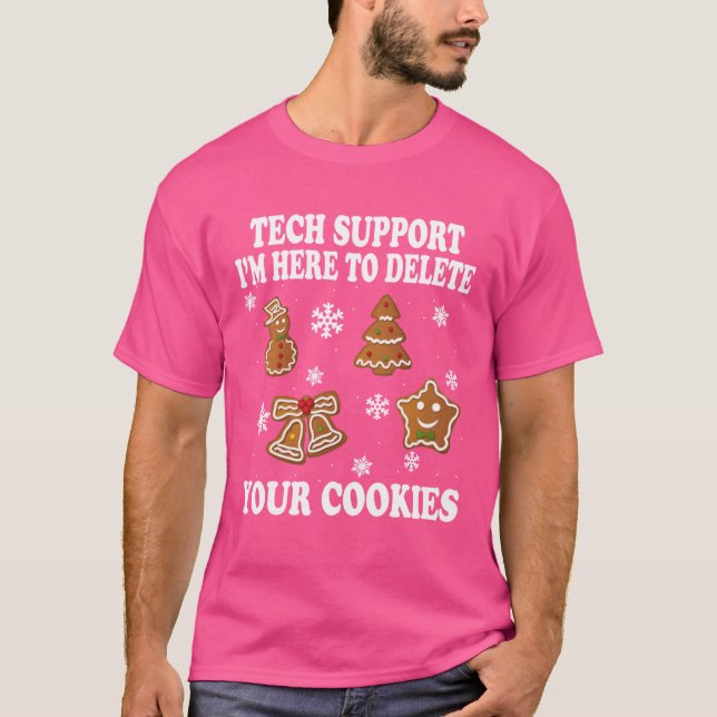 Julstöd Rolig Datorprogrammerare kille T Shirt (Framsida)
