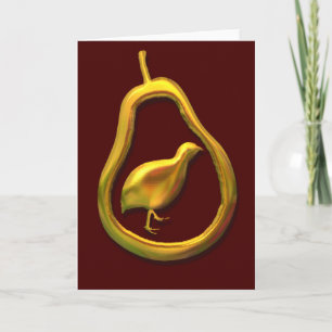 Julstolpe i ett Pear Helgdag Card Helgkort