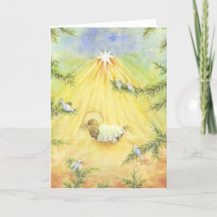 Julstolpe Jesus med Adress Doves Card Tack Kort
