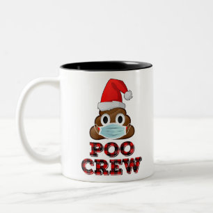 Julstolpe Shirt Ansikte Mask Poop Emoji Red Två-Tonad Mugg