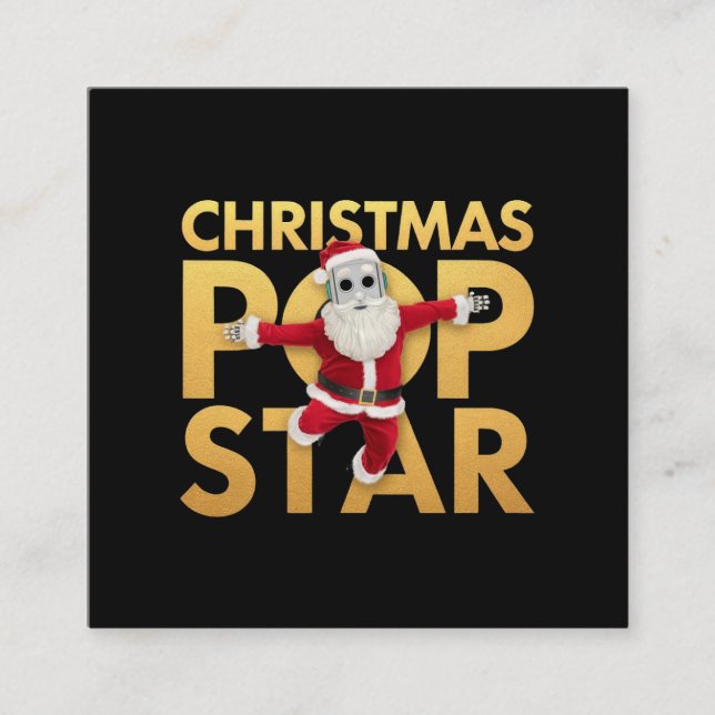 Julstolpe - Stort ljus och färgstark Helgdag Fyrkantigt Visitkort (Framsida)