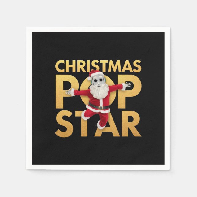 Julstolpe - Stort ljus och färgstark Helgdag Pappersservett (Framsidan)