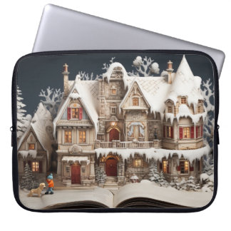 Julstorybook Manor med barn och Hund Laptop Fodral