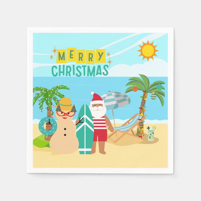 Julstrand jul pappersservett (Framsidan)