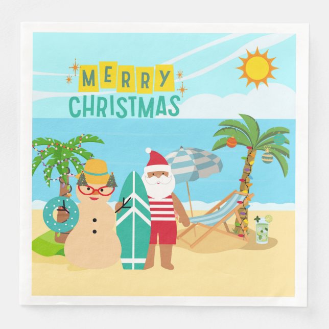 Julstrand jul pappersservett (Framsida)
