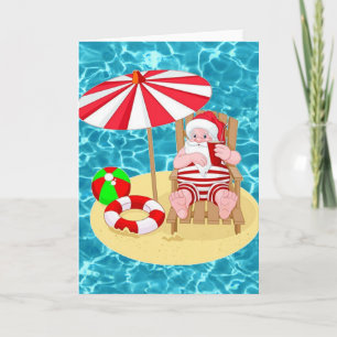 julstrand tomte helgkort