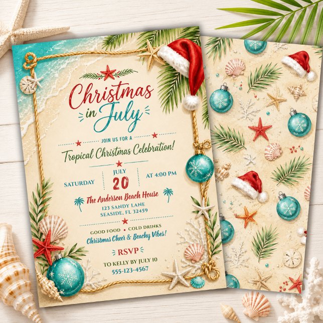Julstrandjulparty Inbjudningar (Skapare uppladdad)