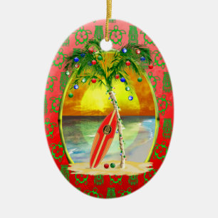 Julstrandsolnedgång Julgransprydnad Keramik