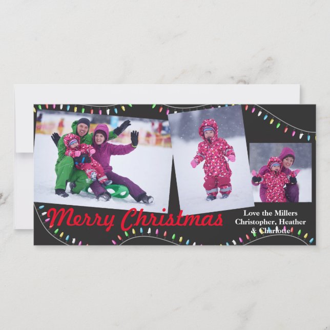 Julsträng i Ljus - Julfotokort Julkort (Framsida)