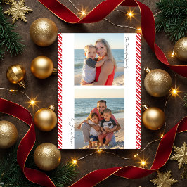 Julstrimme av sockerrör - Platt fotohögtidskort Julkort