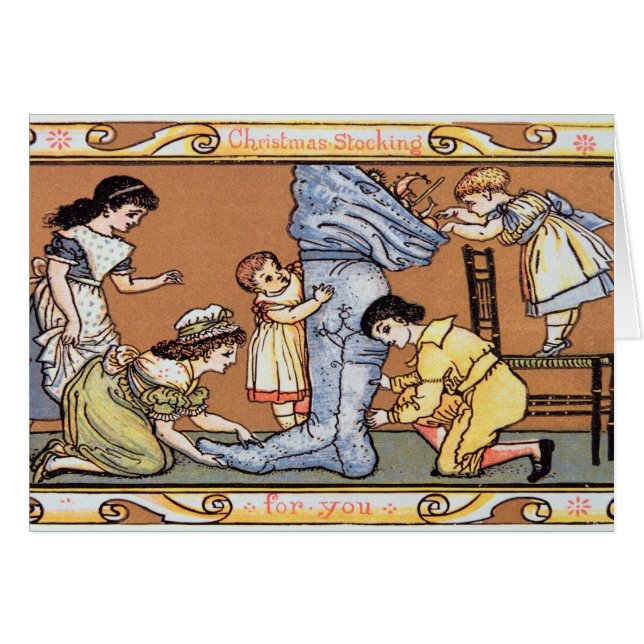 Julstrumpa för dig hälsningskort (Framsidan Horizontal)