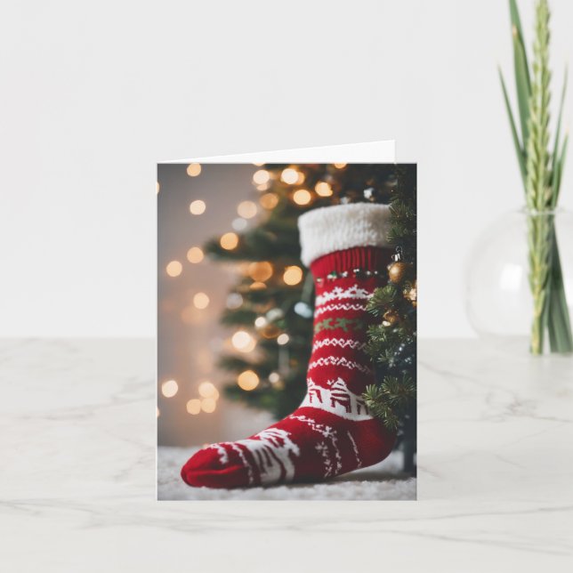 Julstrumpa Helgkort (Framsida)