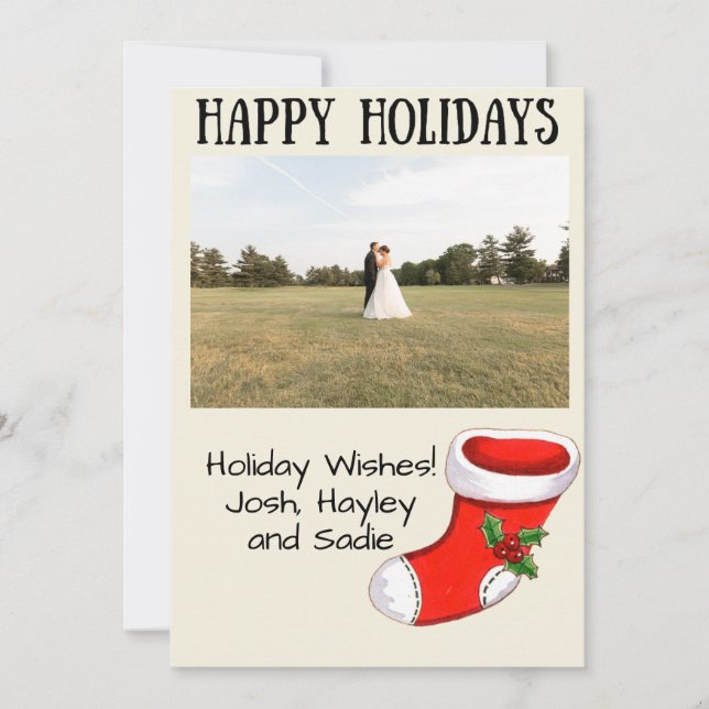 Julstrumpa Holiday Photo Card Julkort (Framsida)