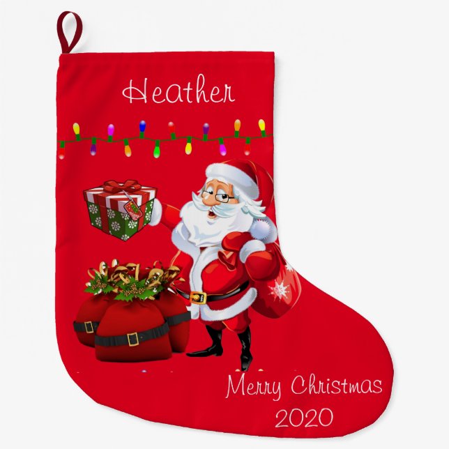 Julstrumpa, jul tomte stor julstrumpa (Framsidan)