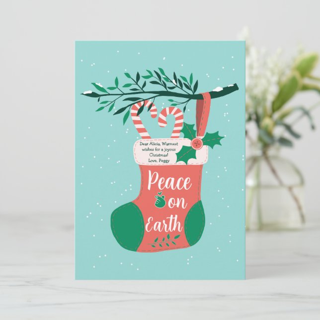 Julstrumpa Julkort (Stående Fram)