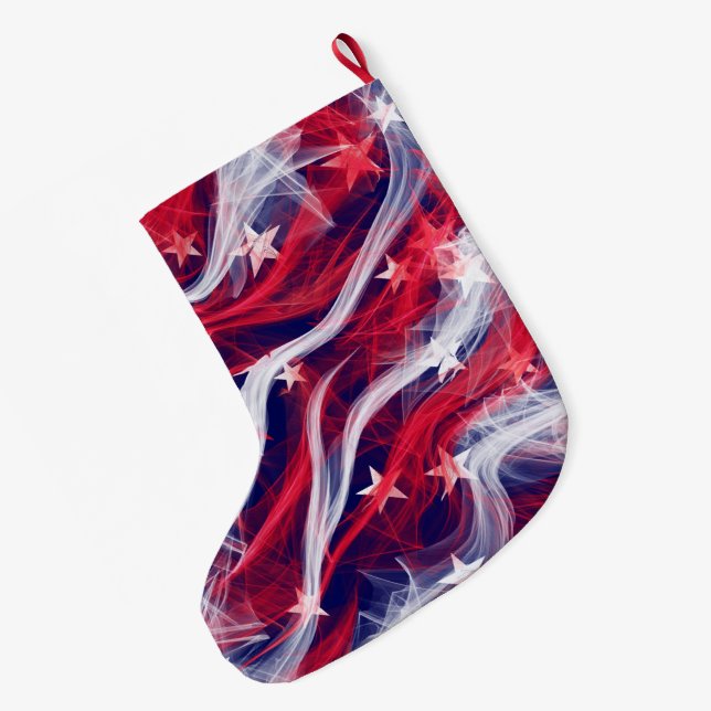 Julstrumpa med amerikansk flagg dubbelsidig (Baksidan (Hängande))
