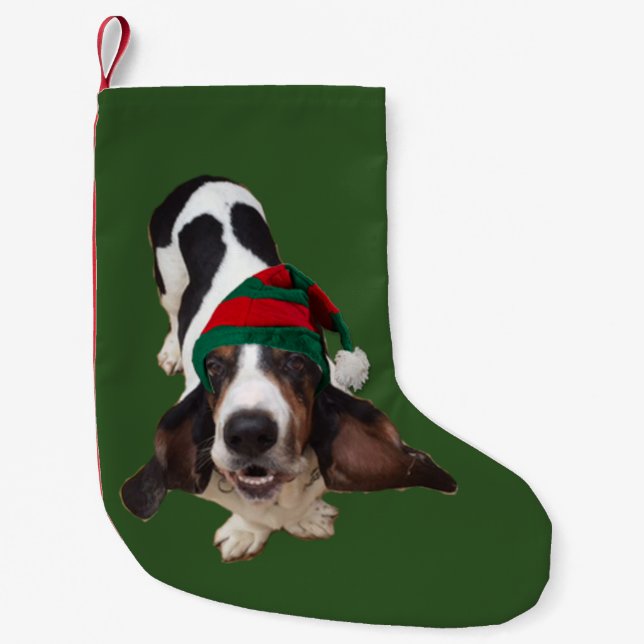 Julstrumpa med bassethund (Framsidan)