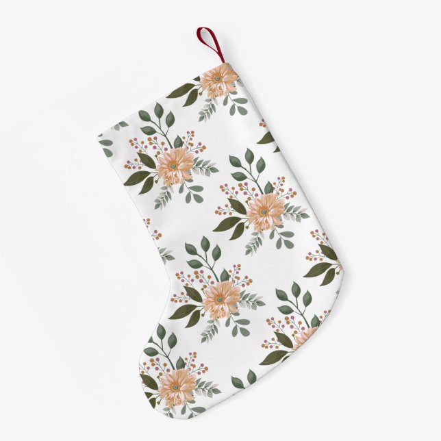 Julstrumpa med blommönster (Baksidan (Hängande))
