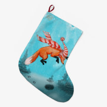 Julstrumpa med hoppande räv