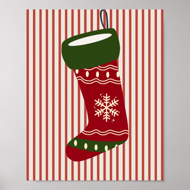 Julstrumpa Röd Poster (Framsidan)