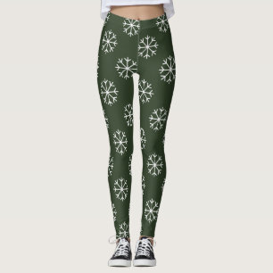 Julstrumpbyxor med snöflingemönster leggings
