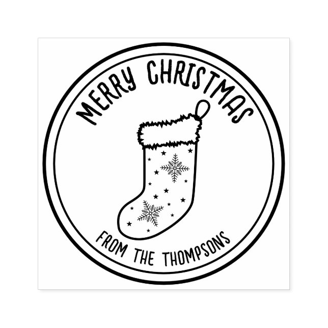 Julstrumpelinje Konst Design God Jul Stämpel (Tryck)