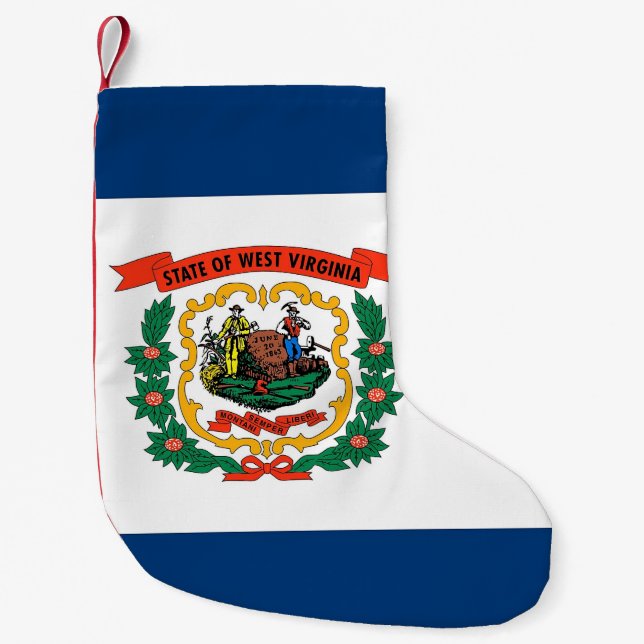 Julstrumpor med flaggan för West Virginia (Framsidan)