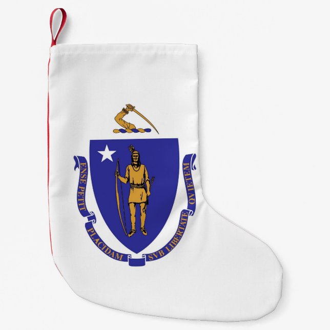 Julstrumpor med Massachusetts flagga (Framsidan)
