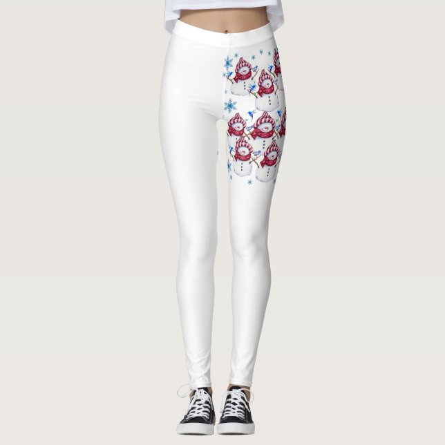 Julstrumpor, Snöman Leggings (Framsida)